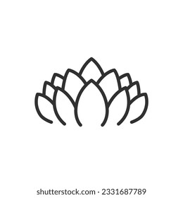 Suculenta planta, icono lineal. Línea con trazo editable