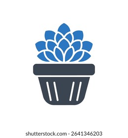 Succulent plant in a pot icon