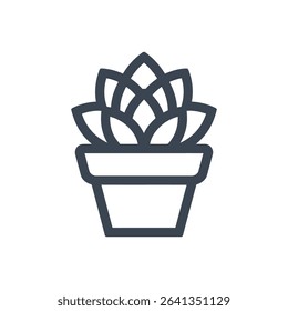 Succulent plant in a pot icon