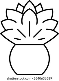 Succulent plant pot icon. Outline succulent plant pot icon for web design isolated on Transparent background