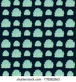 succulent plant seamless pattern