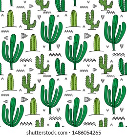 Succulent plant seamless pattern background. Vector illustration for fabric and gift wrap paper design.