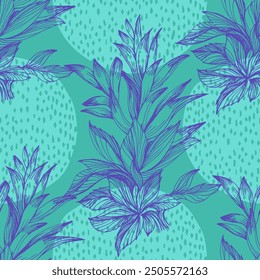 Succulent Plant Seamless Repeat. Tropical background, summer concept. Modern Stylish Abstract Texture.