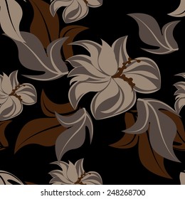 Succulent Plants Seamless Floral Pattern Background - Illustration