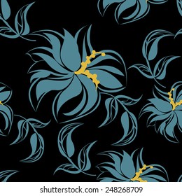 Succulent Plants Seamless Floral Pattern Background - Illustration