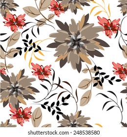 Succulent Plants Seamless Floral Pattern Background - Illustration