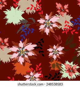 Succulent Plants Seamless Floral Pattern Background - Illustration