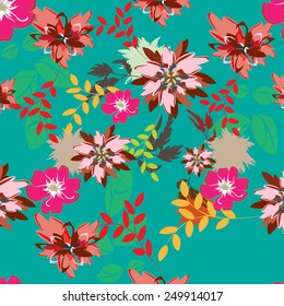 Succulent Plants Seamless Floral Pattern Background - Illustration