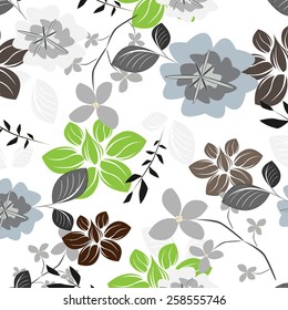 Succulent Plants Seamless Floral Pattern Background - Illustration