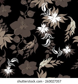 Succulent Plants Seamless Floral Pattern Background - Illustration