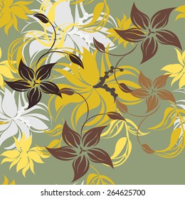 Succulent Plants Seamless Floral Pattern Background - Illustration