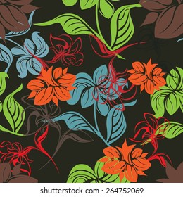 Succulent Plants Seamless Floral Pattern Background - Illustration