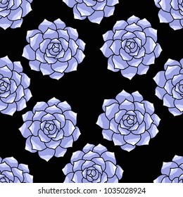 succulent seamless doodle pattern