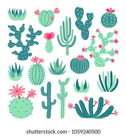 Succulent set illustration. EPS 10 vector background