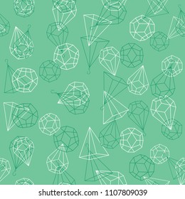 Succulent terrariums pattern. Green background