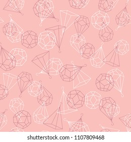 Succulent terrariums pattern. Pink background