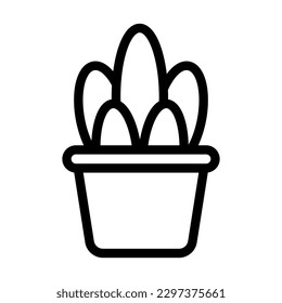Succulent Vector Line Icon Design