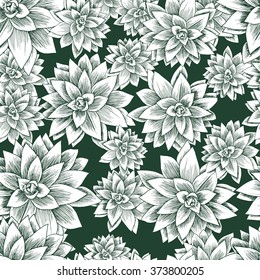 Succulent. Vector seamless pattern