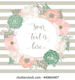 Succulent wedding / Save the date / Peach and green 