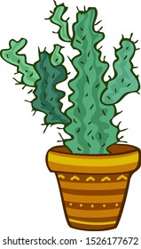 Succulente plant, cactus. Nature clip-art