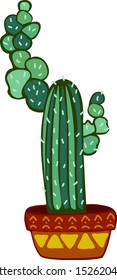 Succulente plant, cactus. Nature clip-art