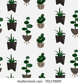 Succulents Repeat Pattern Vector