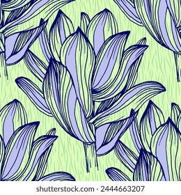 Succulents Seamless pattern with abstract tropical flowers, leaves and shapes. Summer jungle florals design. Great for fabric, textile, wrapping paper, wallpaper. Vector texture