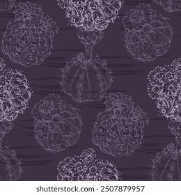 Succulents Seamless pattern with abstract tropical flowers, leaves and shapes. Summer jungle florals design. Great for fabric, textile, wrapping paper, wallpaper. Vector texture