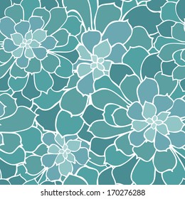 Succulents seamless pattern. Vector illustration.