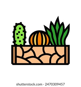 succulents urban gardening color icon vector. succulents urban gardening sign. isolated symbol illustration