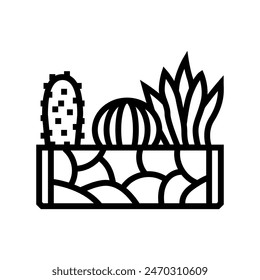 succulents urban gardening line icon vector. succulents urban gardening sign. isolated contour symbol black illustration