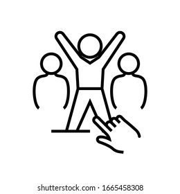 Sucessful employee line icon, concept sign, outline vector illustration, linear symbol.