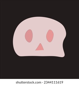 Such a cute ghost, the color is pink and the background is black