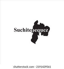 Suchitepequez map and black lettering design on white background
