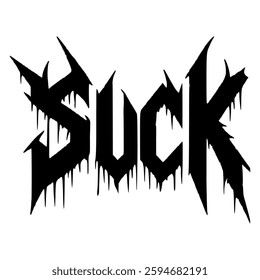 suck black metal fashion sticker t shirt music vector illustration template design