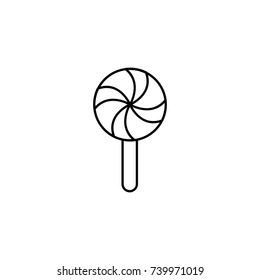 sucker lollipop candy line black icon