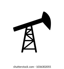 Sucker rod pump sign: black flat vector icon isolated for petroleum industry, EPS10