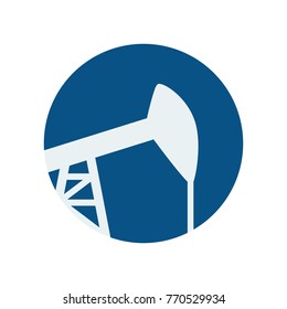Sucker rod pump sign. Colorful flat vector logo for oil and gas industry