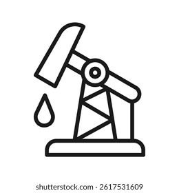 Sucker Rod Pump vector icon in line style. Simple and minimalist industrial and factory theme icons