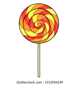 sucking a lollipop candy sweetness vector illustration