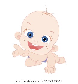 Suckling. Kid. Vector illustration isolated on white background.