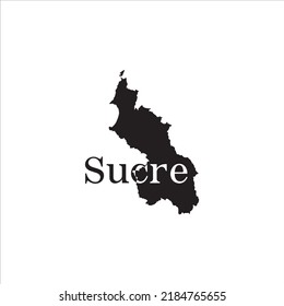 Sucre map and black lettering design on white background