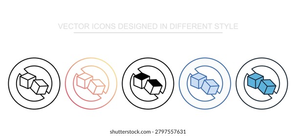 Sucrose Icon Set Isolated on White Background