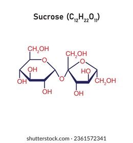 Sucrose Sugar Molecule Concept Design. Vector Illustration.
