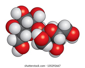 Sucrose (sugar) molecule space fill model - C12H22O11