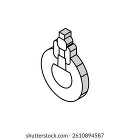 suction cleaner pool isometric icon vector. suction cleaner pool sign. isolated symbol illustration