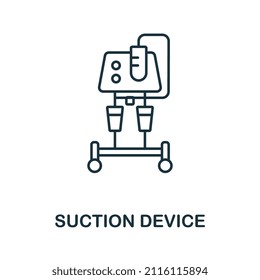 Suction Device icon. Line element from medical equipment collection. Linear Suction Device icon sign for web design, infographics and more.