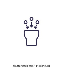 Suction Icon, Line Vector On White