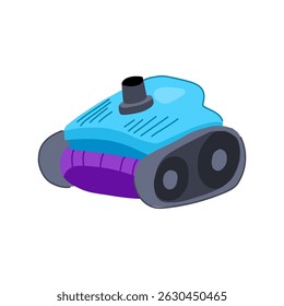 suction pool cleaning robot cartoon. filtration debris, algae programmable, wireless smart suction pool cleaning robot sign. isolated symbol vector illustration