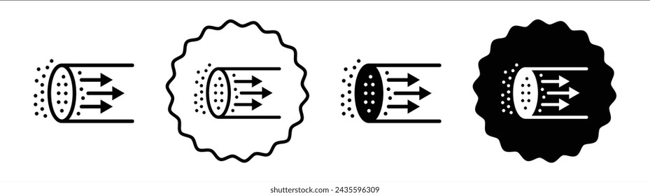 Suction process set in black and white color. Suction process simple flat icon vector